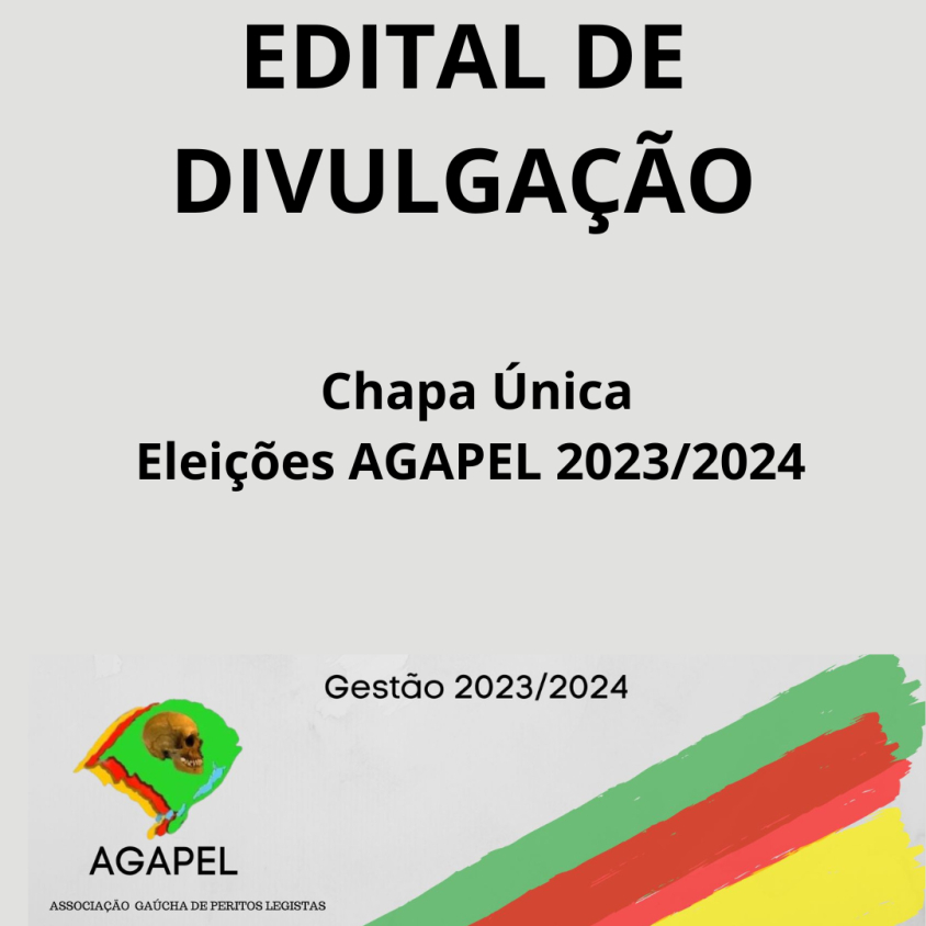 EDITAL DE DIVULGAÇÃO DE CHAPA ÚNICA ELEIÇÕES AGAPEL 2023/2024.