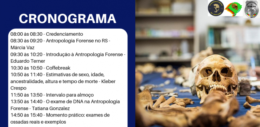 CRONOGRAMA - Curso: Introdução à Antropologia Forense